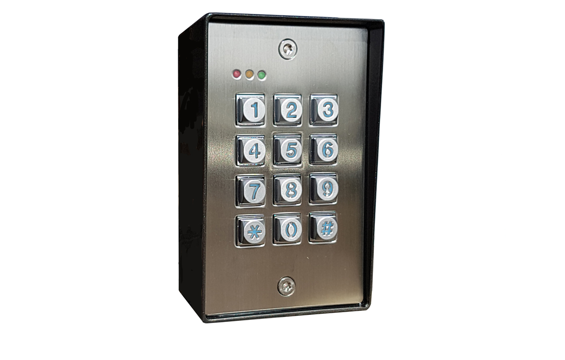 External Stainless steel backlit keypad